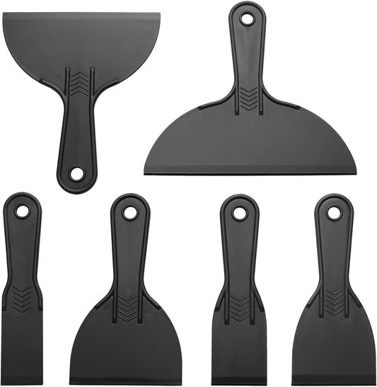 6 Pack Putty Knife. Flexible Plastic Paint Scraper Tool for Spackling.Putty Knife Set. Spreader. Spackle Tool. Plastic Putty Knife Scraper. Scraper Tool. Putty Scraper