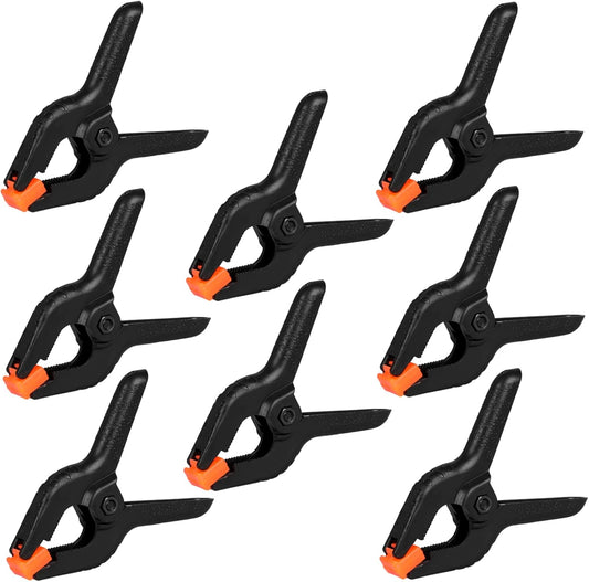 12 Pack Plastic Spring Clamps. 3.5inch Small Heavy Duty Clips for Crafts. Backdrop Stand. Woodworking. Photography Studios (Black)
