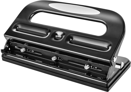 Amazon Basics 2/3 Hole Punch. Semi-Adjustable. 30 Sheet Capacity. Black