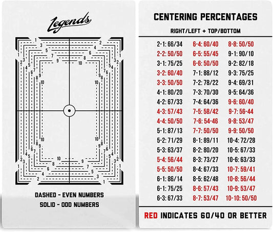 Legends Card Grading Centering Tool with Cleaning Cloth Kit Material for PSA - BGS - Graded Card Submissions Card Center Tool